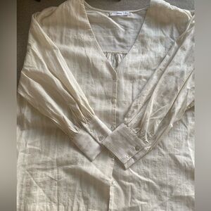 Mango Cream Blouse- cotton and linen